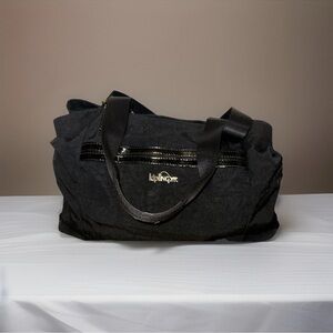 Kipling Kellyn Large Tote Shoulder Bag Weekender Handbag 16x11 Nylon Black